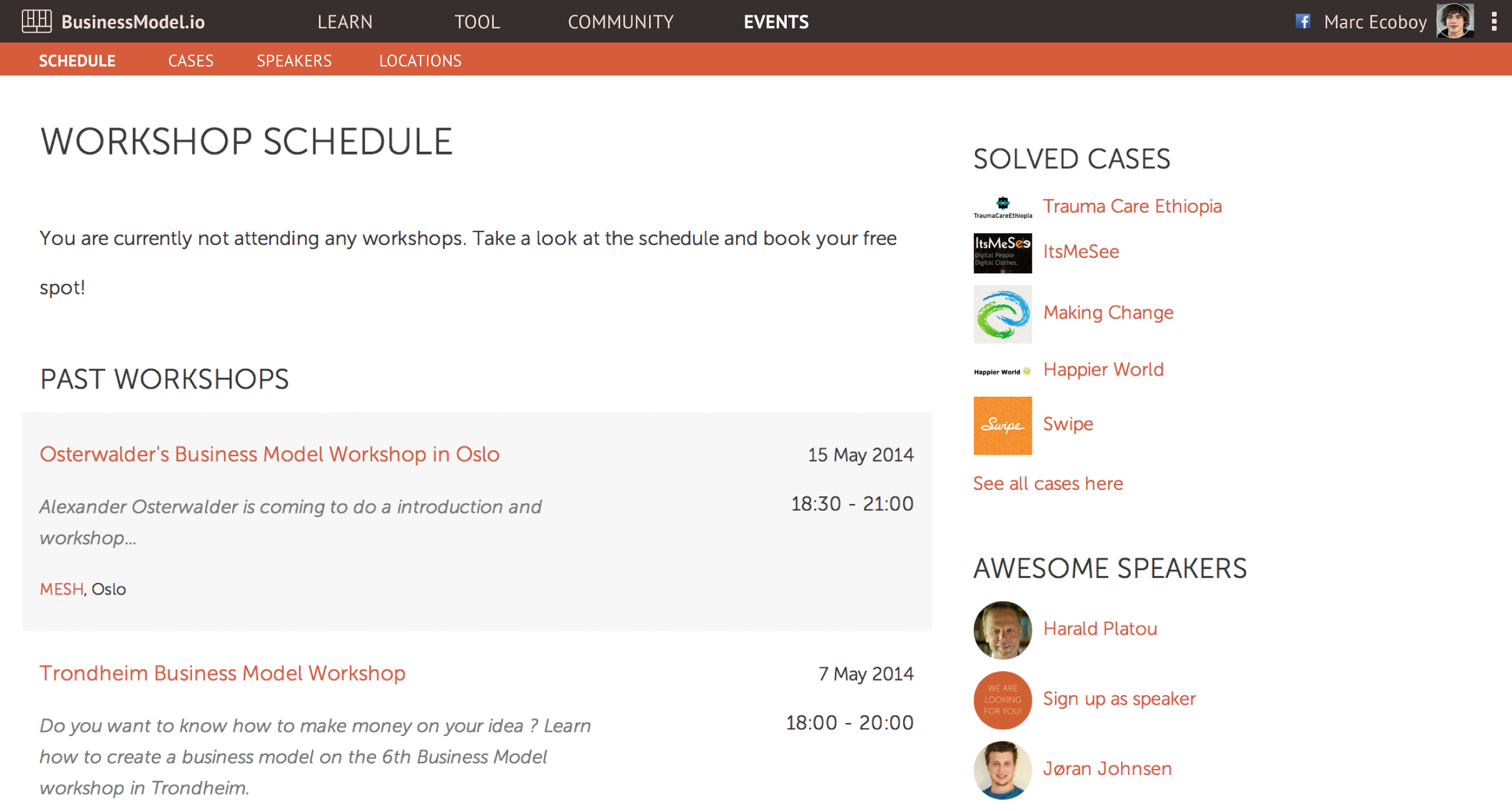 Community powered business model workshops